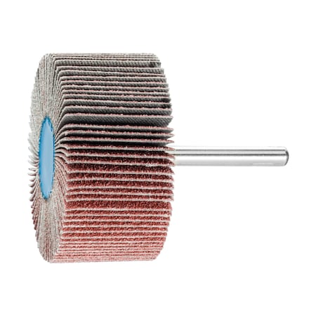 Pferd 2-1/2" x 1" Mounted Flap Wheel - 1/4" Shank - Aluminum Oxide - 60 Grit 45270